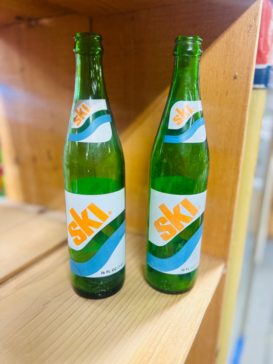 Vintage Ski Glass Bottle 16oz