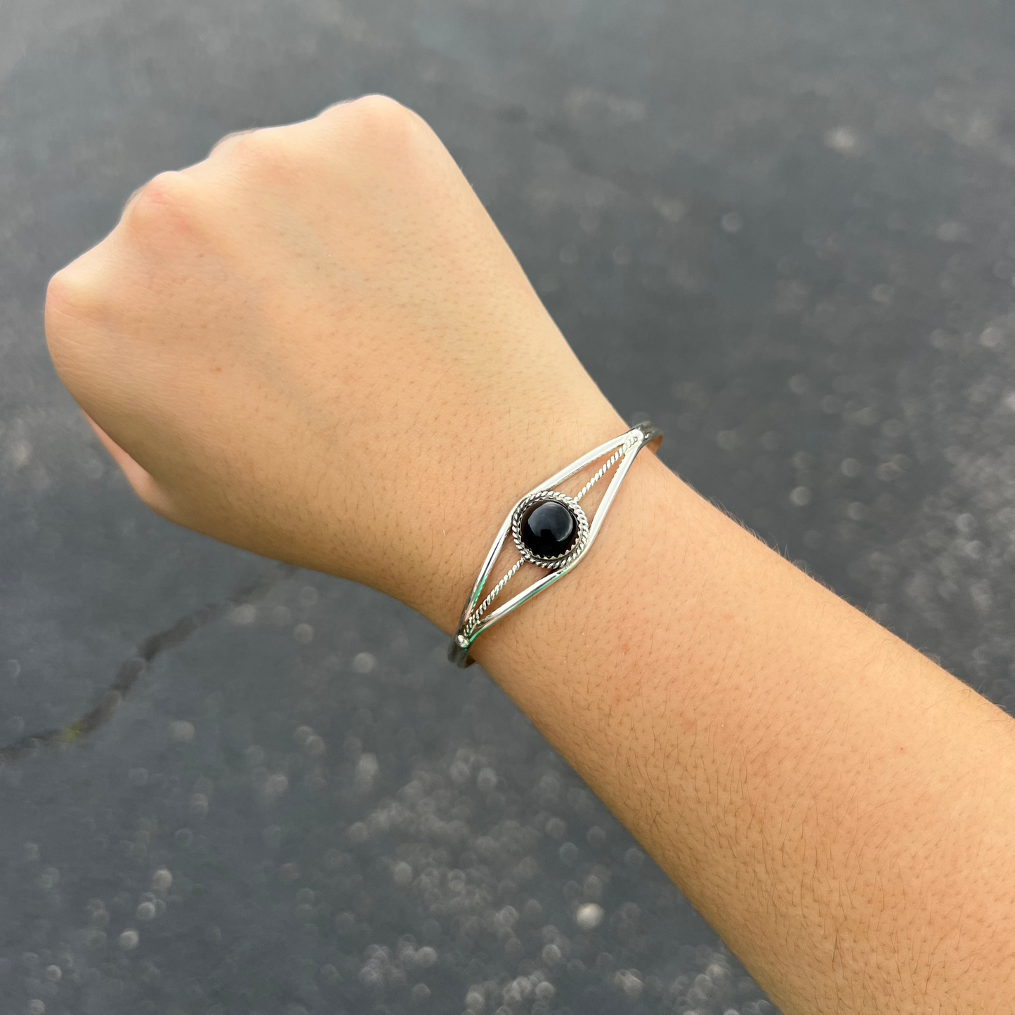 Black Onyx Sterling Silver Cuff Bracelet