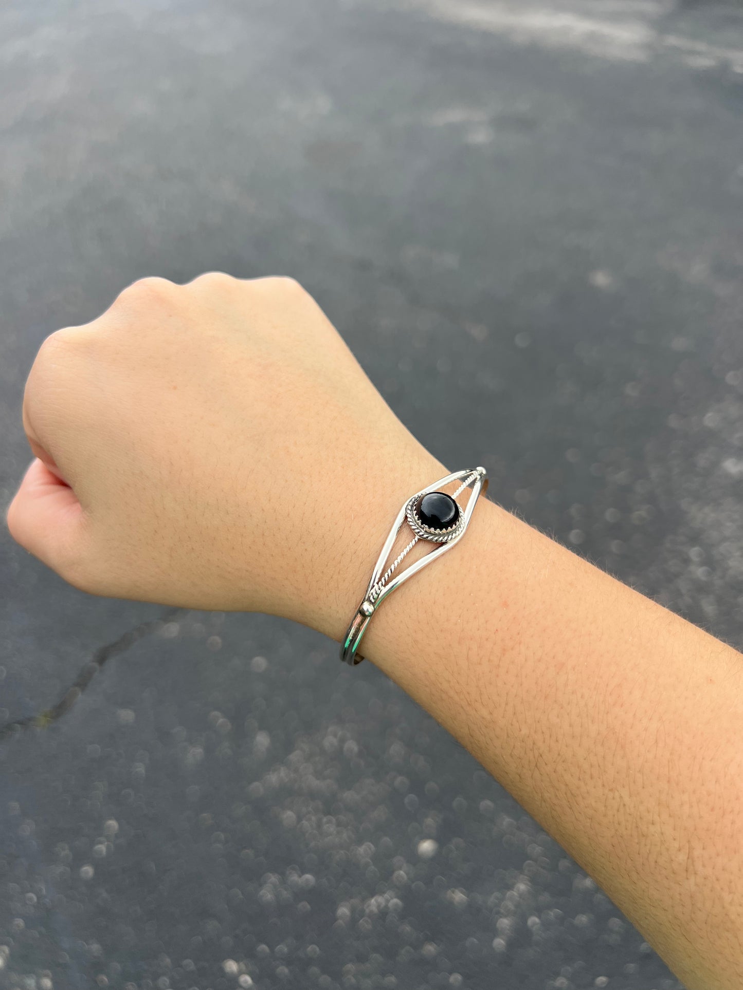 Black Onyx Sterling Silver Cuff Bracelet