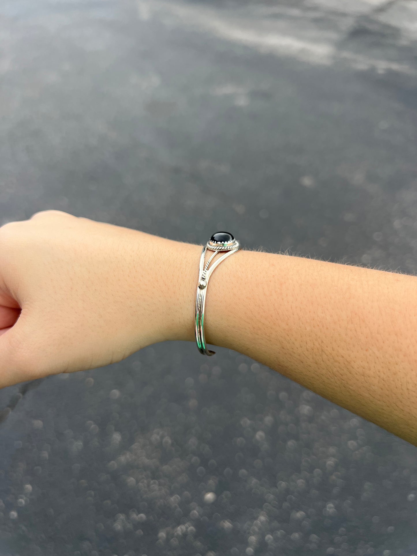 Black Onyx Sterling Silver Cuff Bracelet