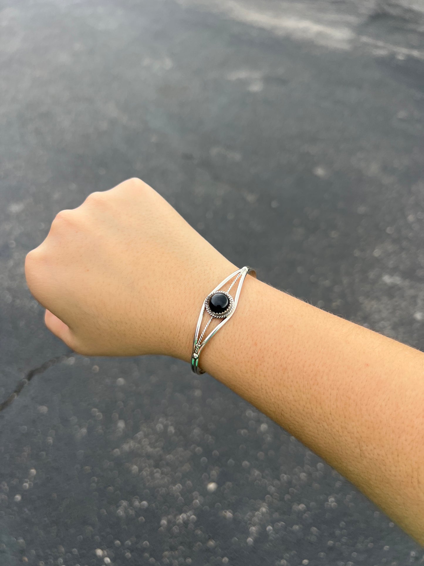 Black Onyx Sterling Silver Cuff Bracelet