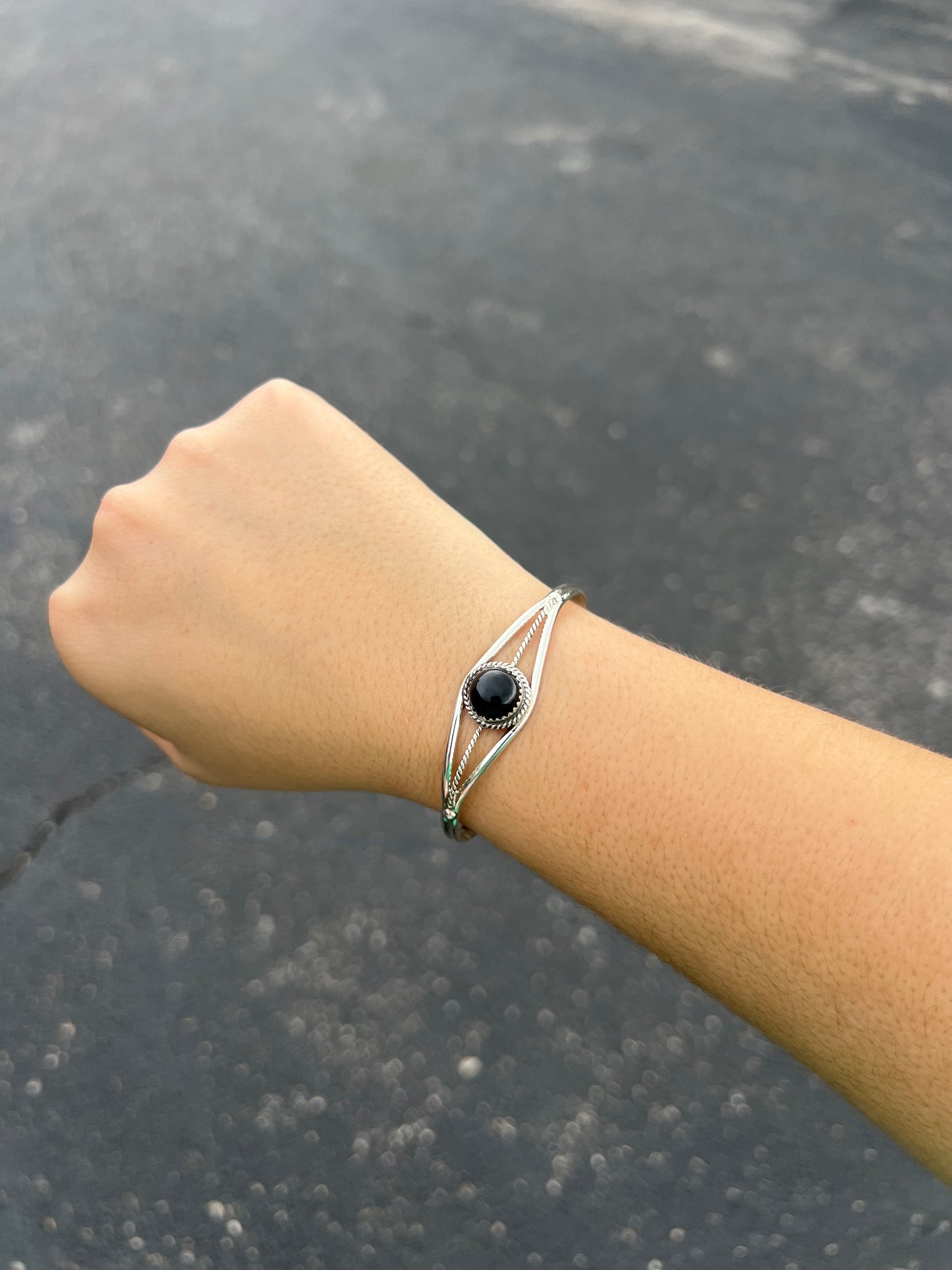 Black Onyx Sterling Silver Cuff Bracelet