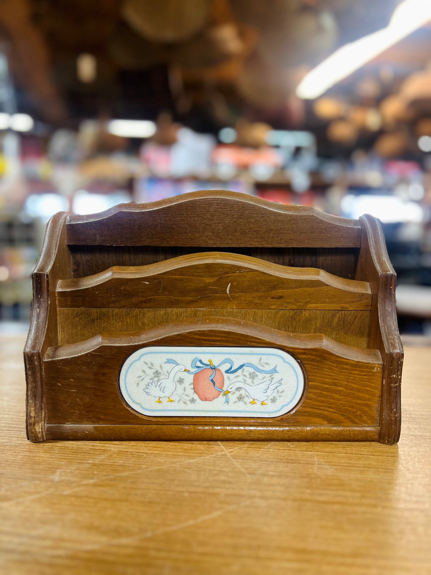 Vintage International Marmalade Geese Wood Recipe Holder/ Letter Organizer