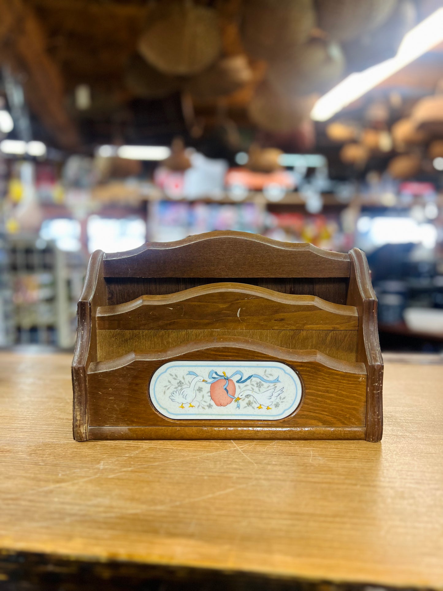 Vintage International Marmalade Geese Wood Recipe Holder/ Letter Organizer