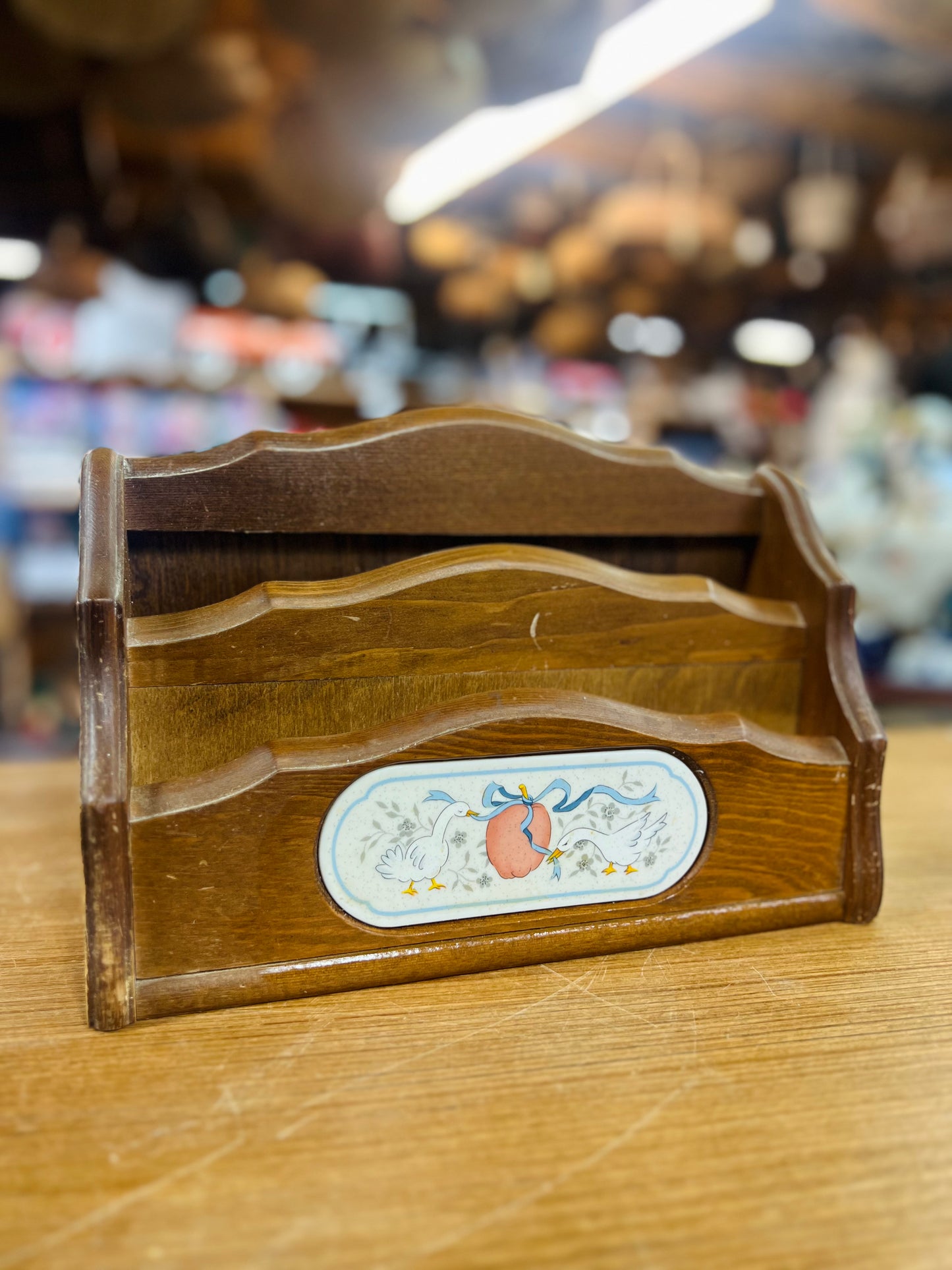 Vintage International Marmalade Geese Wood Recipe Holder/ Letter Organizer