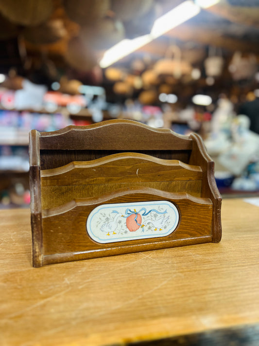 Vintage International Marmalade Geese Wood Recipe Holder/ Letter Organizer