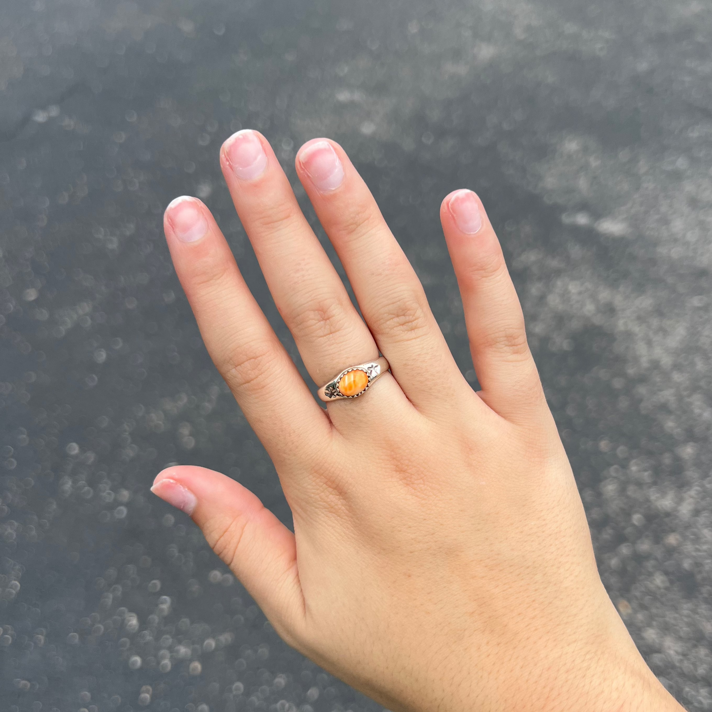 The Ida Orange Spiny Oyster Sterling Silver Ring