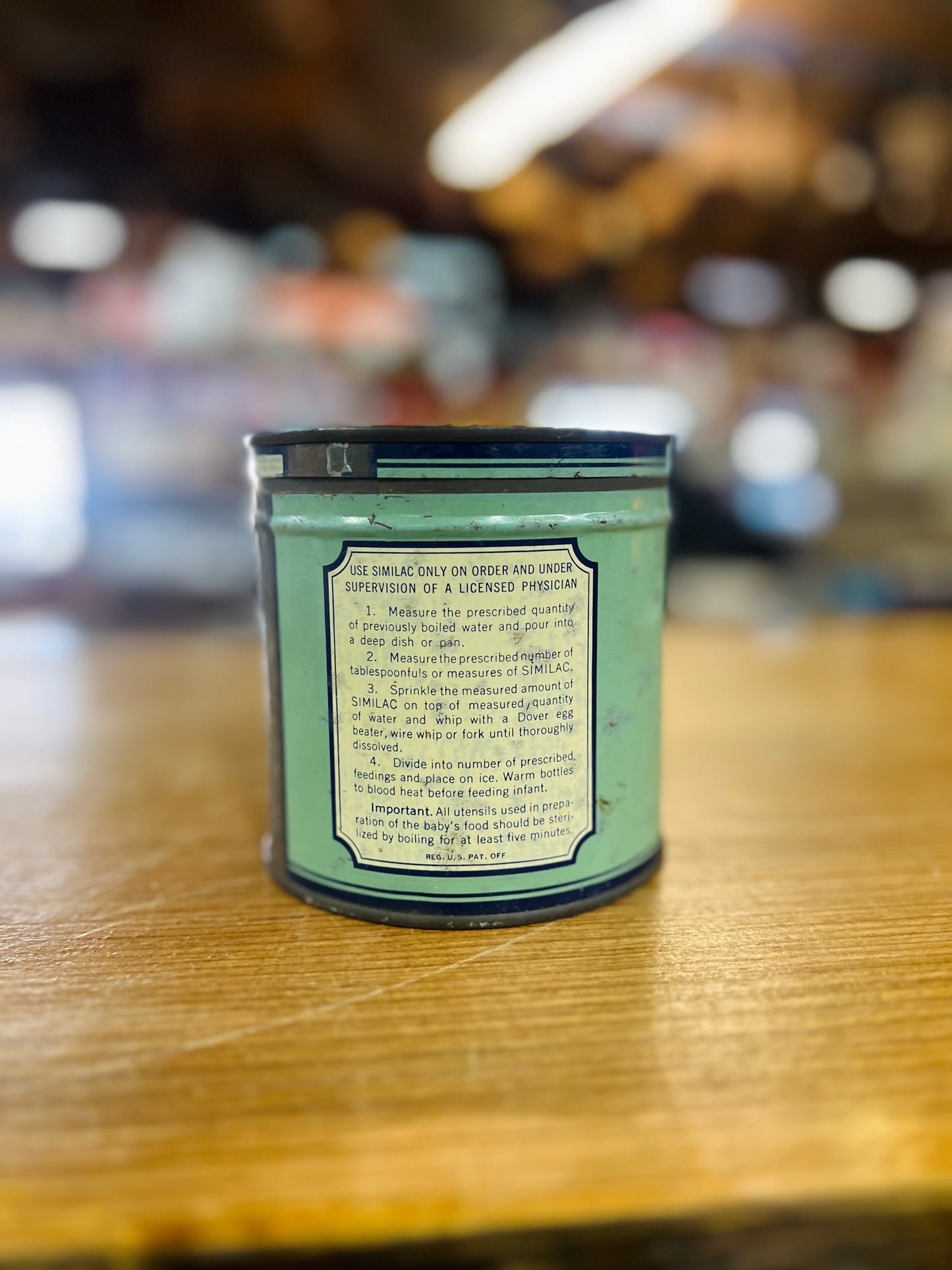 Vintage 1940's Similac Baby Formula Tin