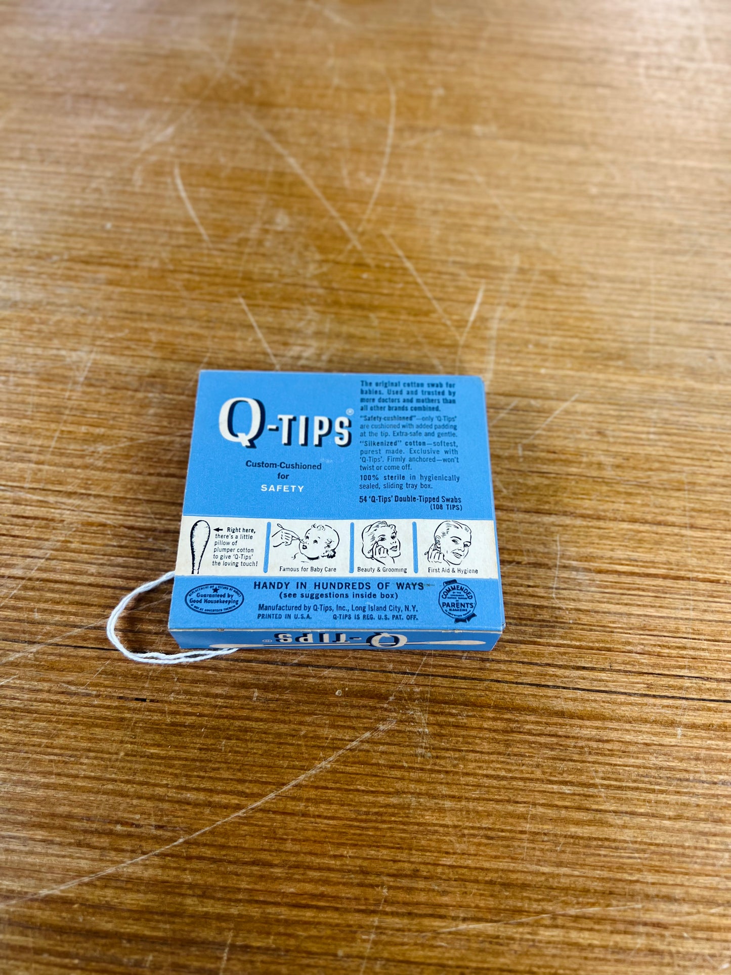 Vintage 1950's Box of Q-Tips Cotton Swabs - Full