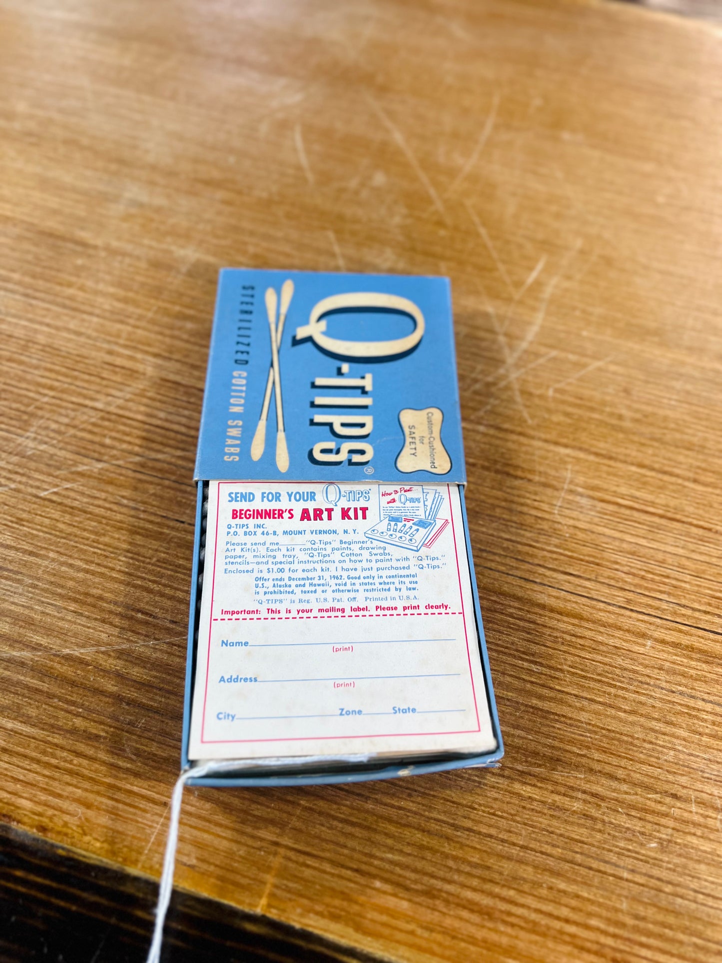 Vintage 1950's Box of Q-Tips Cotton Swabs - Full