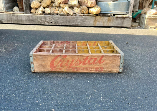 Vintage Crystal Club Beverages Scranton PA Wood Crate