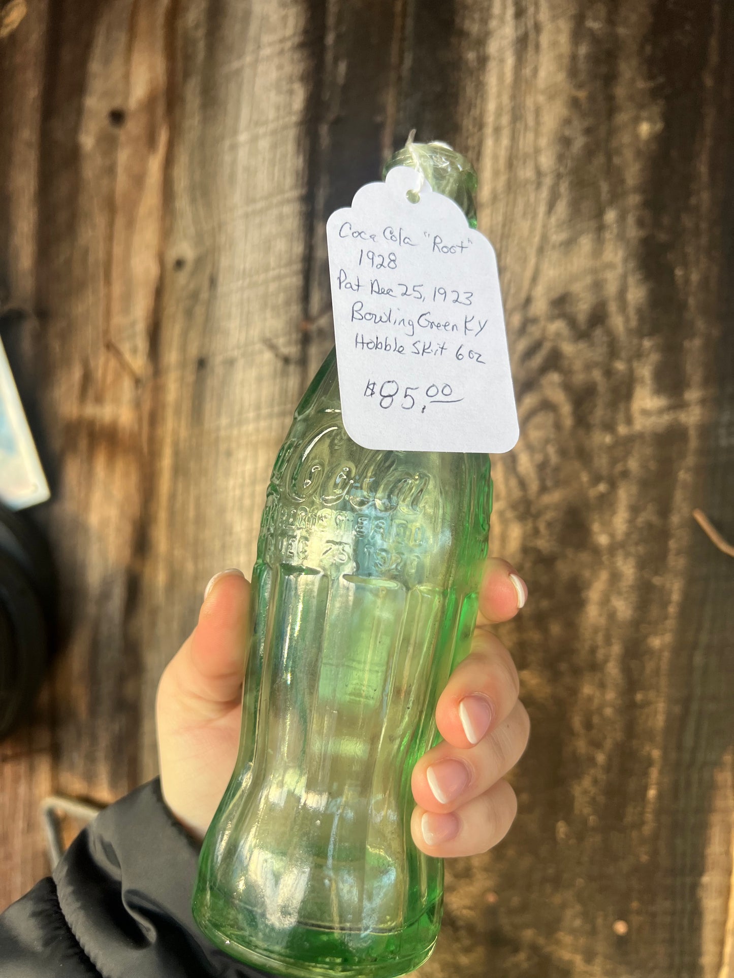 Coca Cola "Root" 1928 Pat Dec. 25, 1923 Hobble-Skirt 6oz Bottle -Bowling Green, KY - Great Condition!