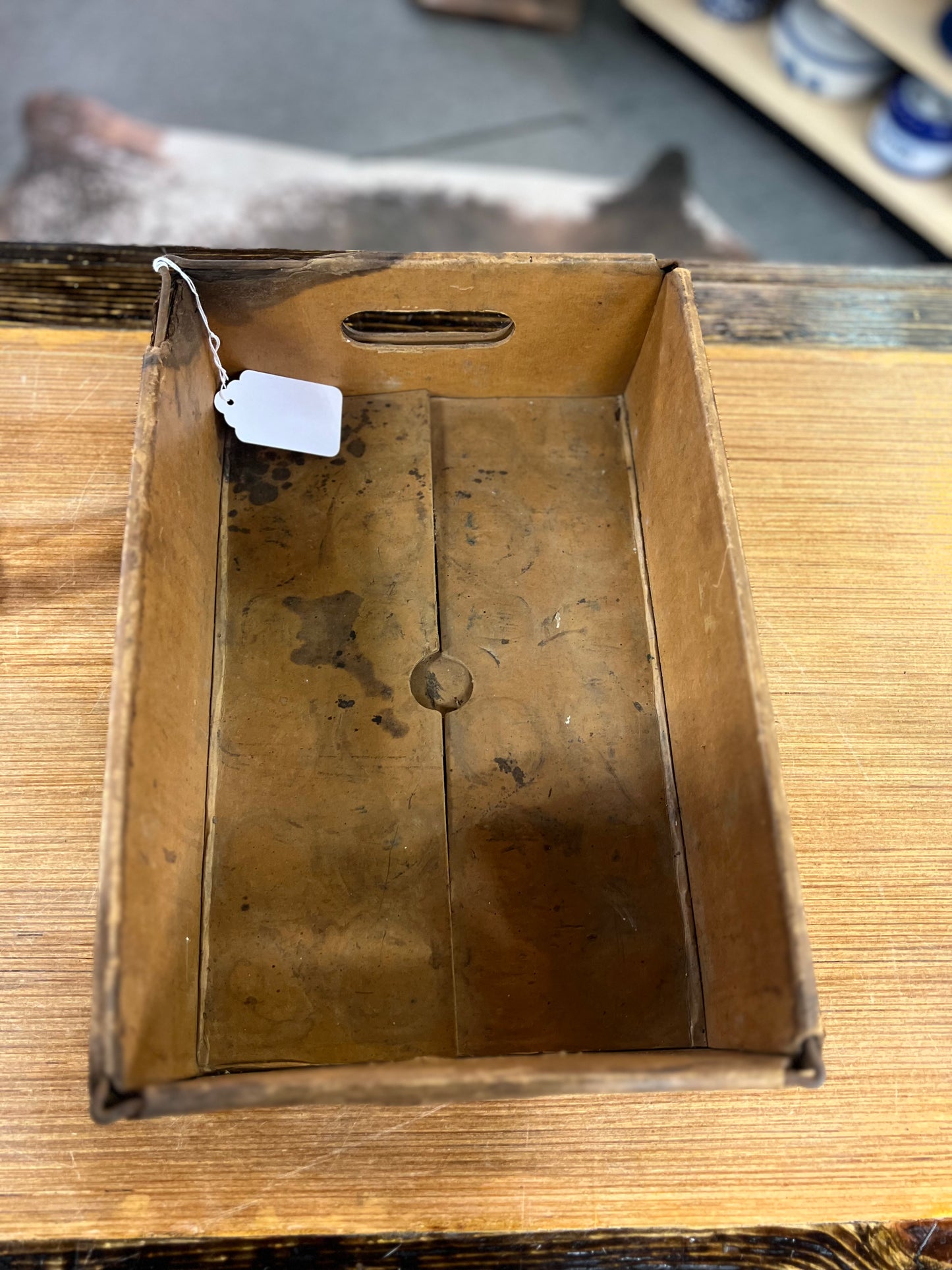 Vintage 7UP Crate Wax Cardboard with Wire Frame