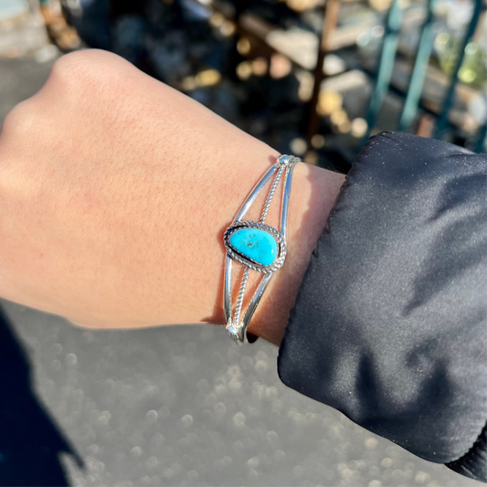 Turquoise Twist Bracelet with Sleeping Beauty Stone