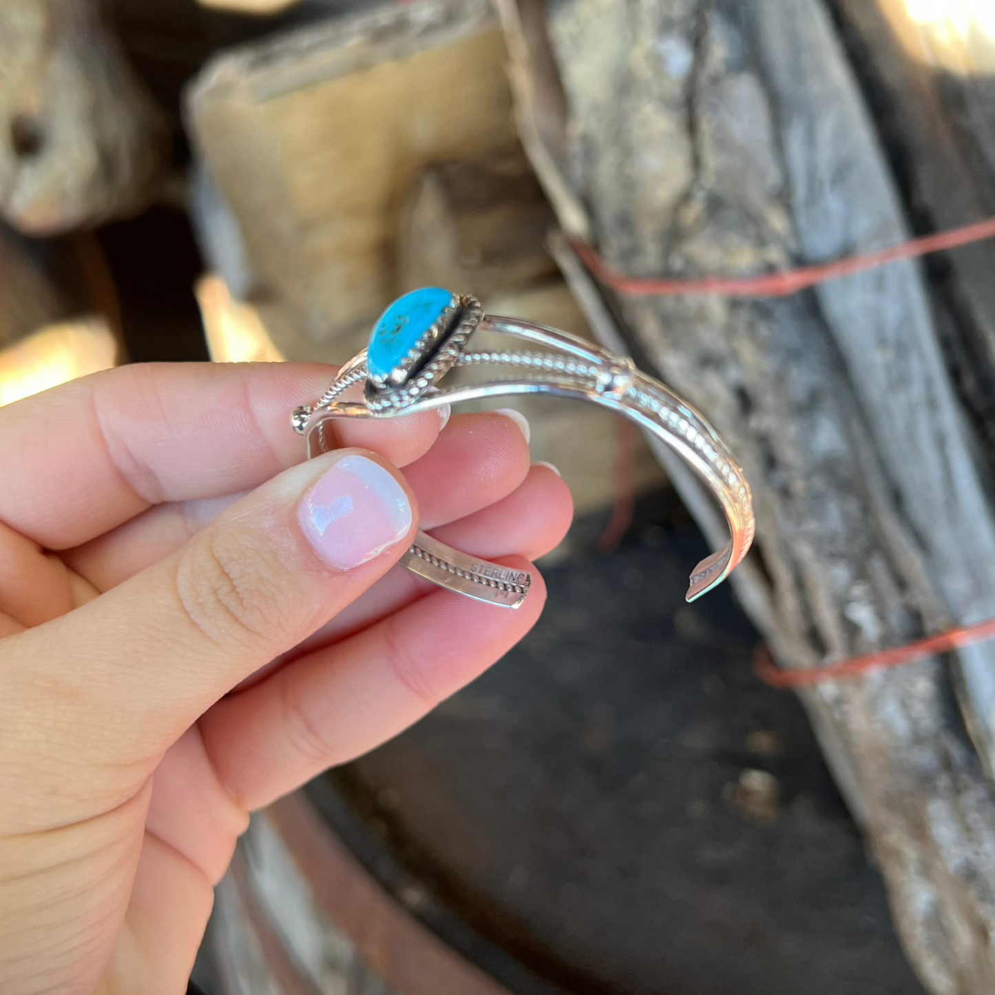 Turquoise Twist Bracelet with Sleeping Beauty Stone