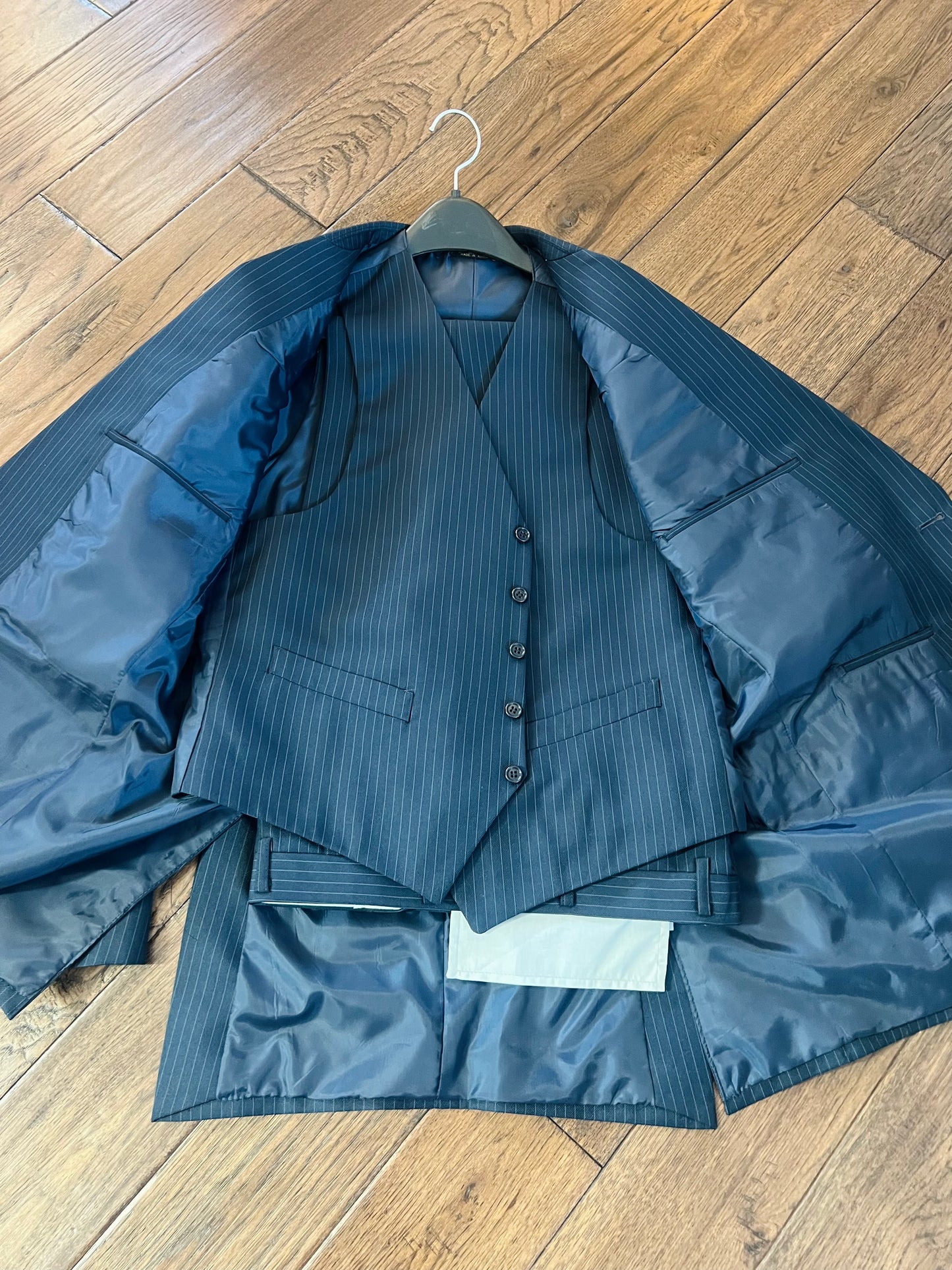 Vintage Blue Pinstripe Set - Suit, Vest, and Pants
