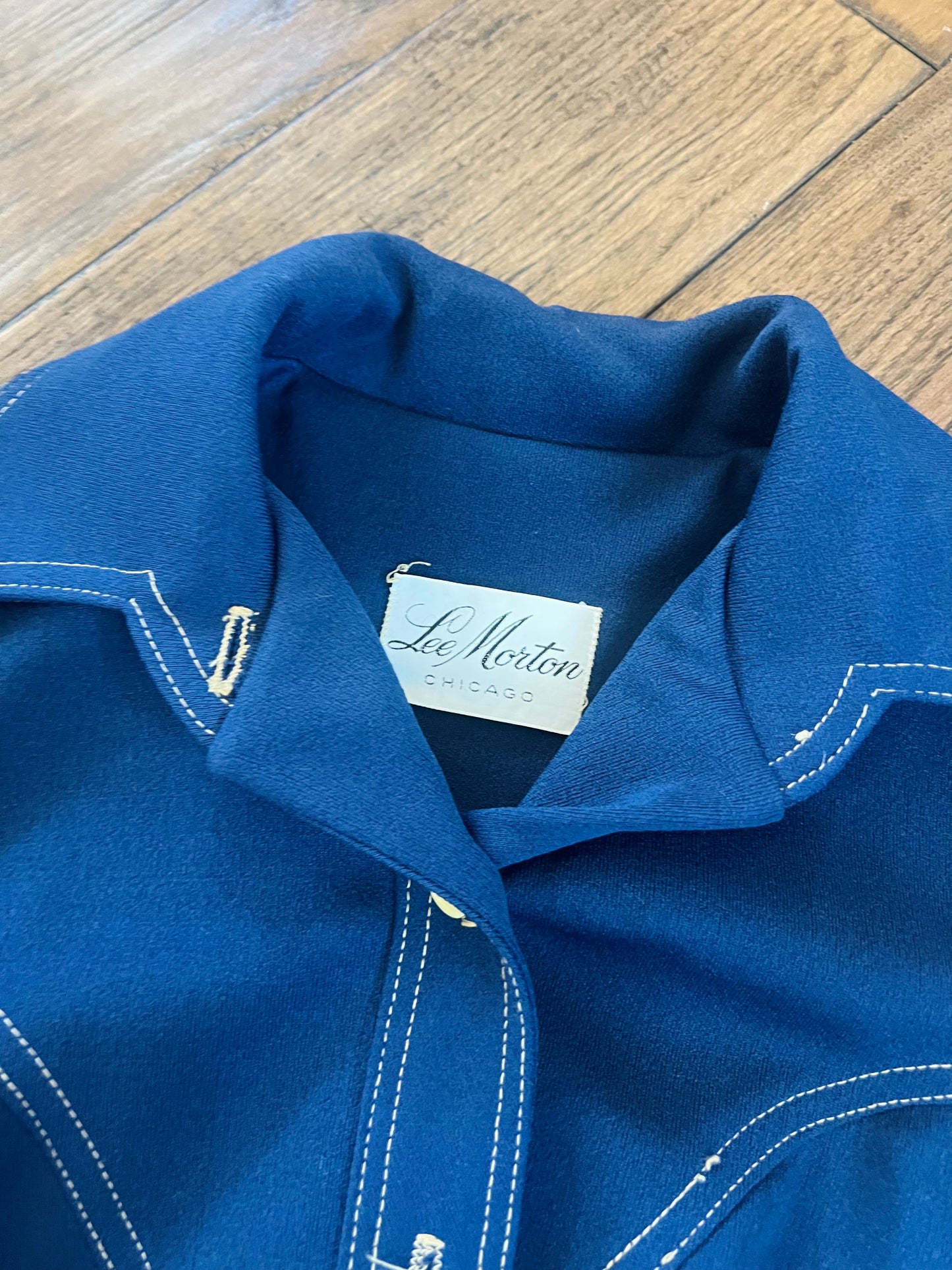 Vintage Lee Morton Chicago Blue Button Up Shirt