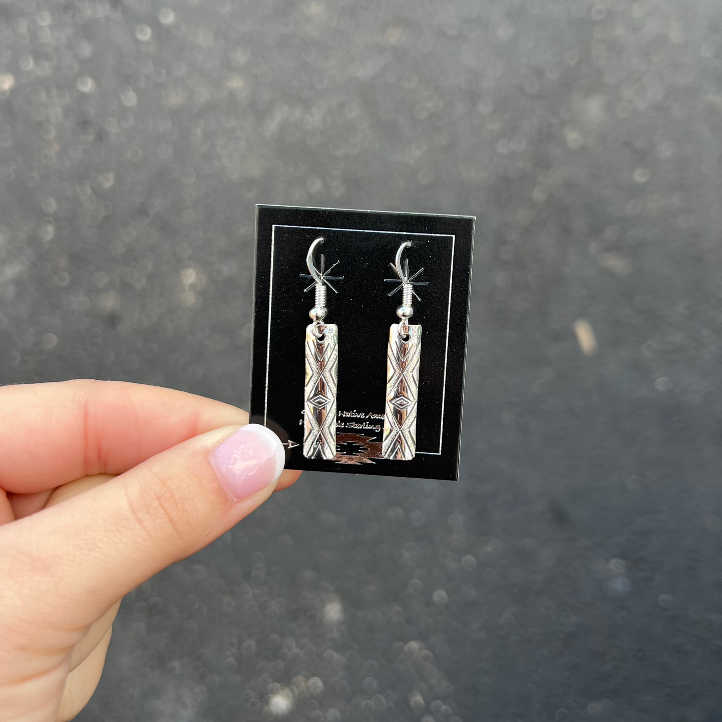 Sterling Silver Etched and Stamped Earrings