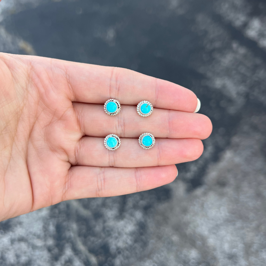 The Augusta Genuine Turquoise Sterling Silver Studs
