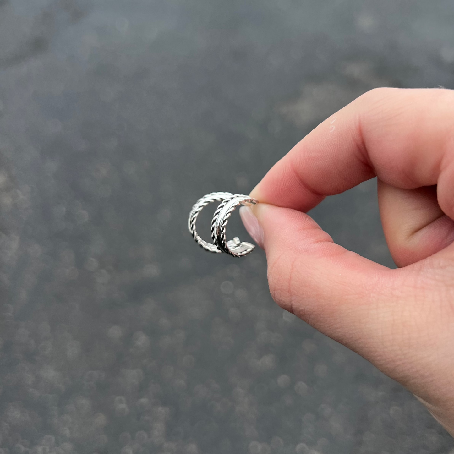 Sterling Silver Twisted Wire Earrings