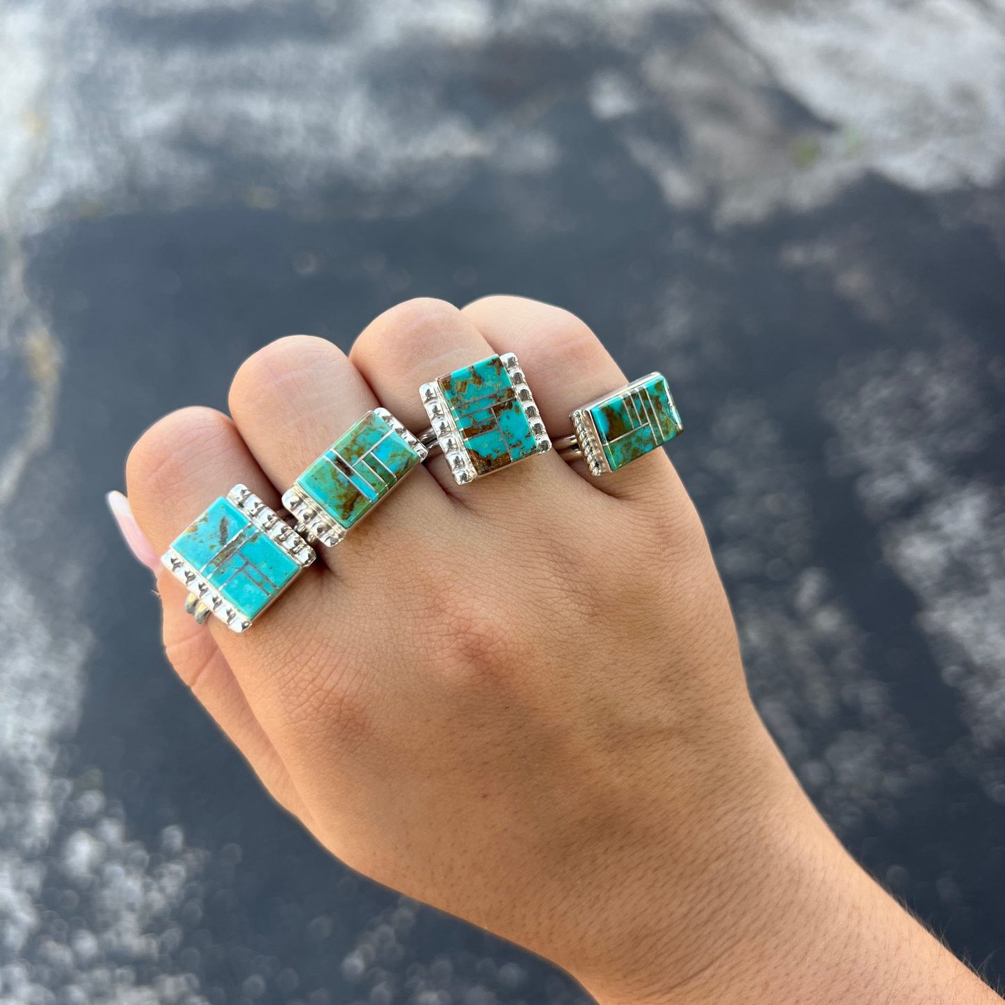 The Corbin Kingman Turquoise Inlay Sterling Silver Ring