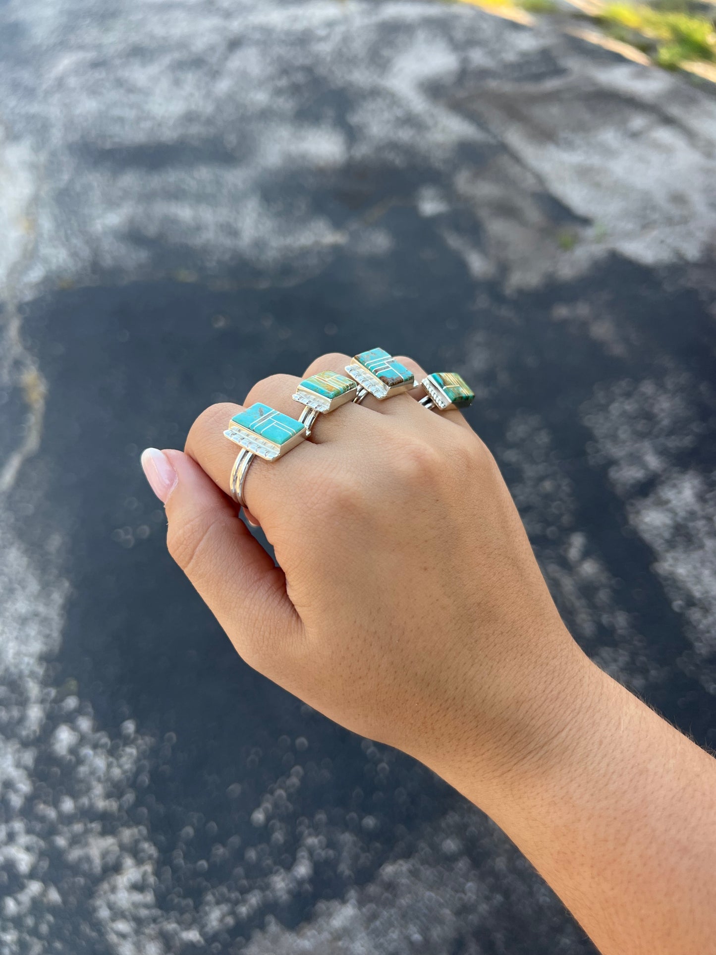 The Corbin Kingman Turquoise Inlay Sterling Silver Ring