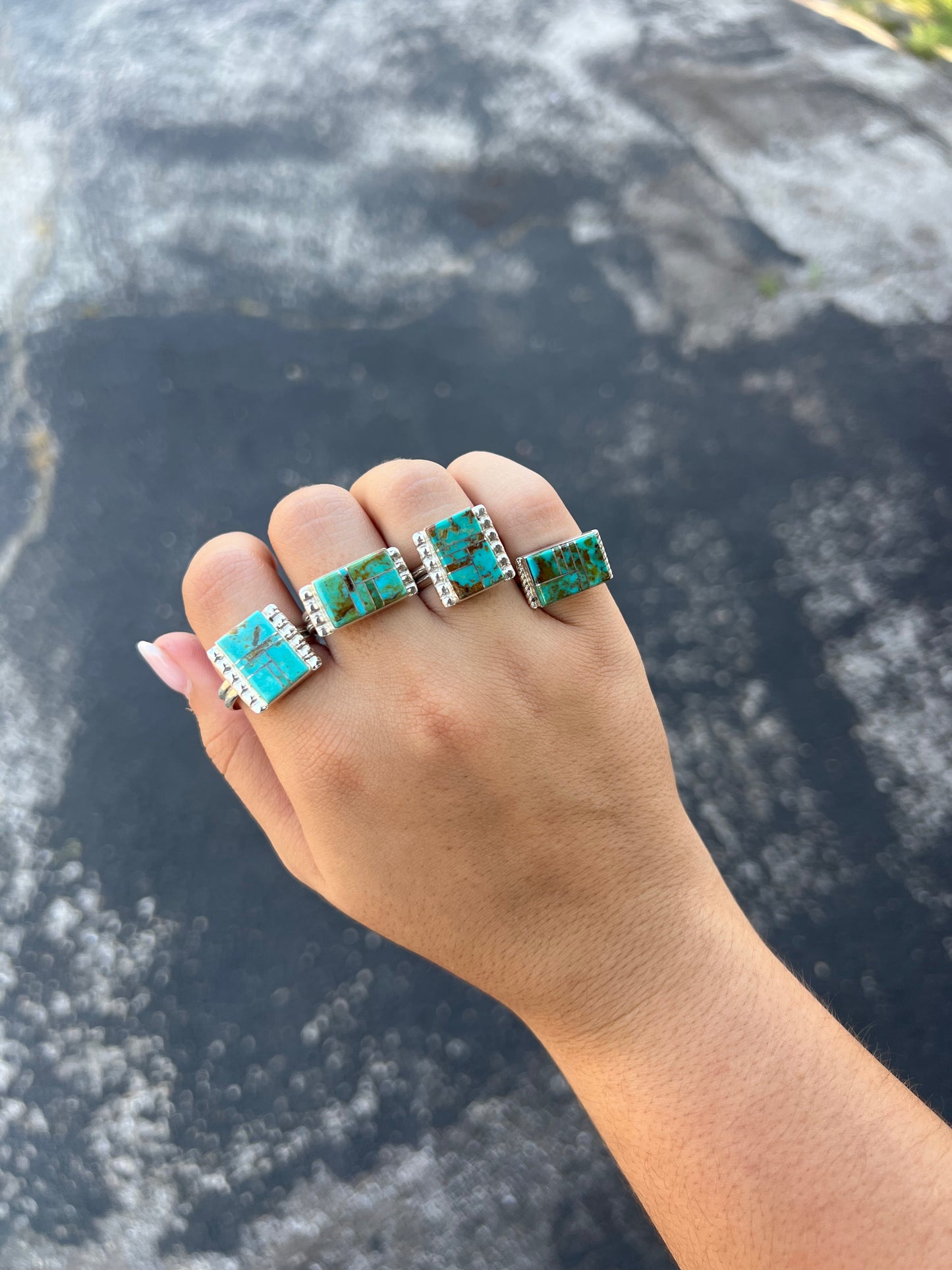 The Corbin Kingman Turquoise Inlay Sterling Silver Ring