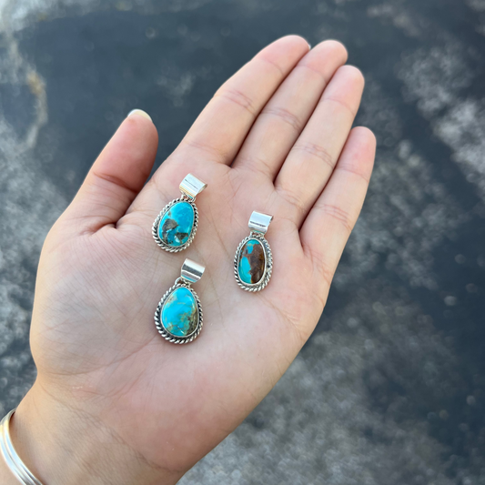 The Jessie Genuine Turquoise Sterling Silver Pendant