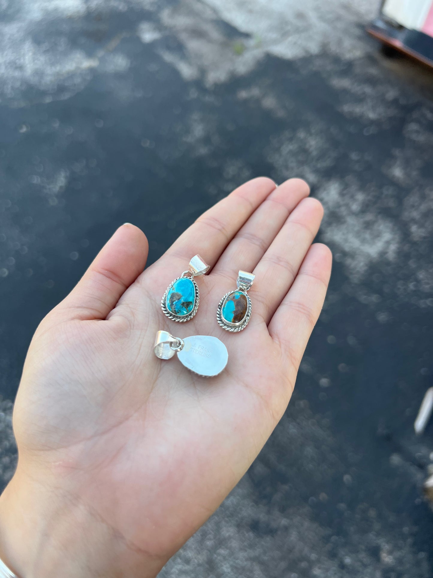 The Jessie Genuine Turquoise Sterling Silver Pendant