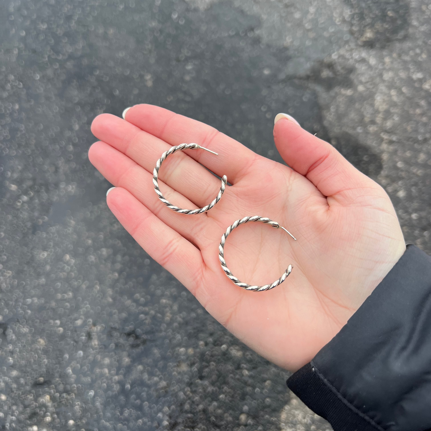The Stella Sterling Silver Twisted Hoops