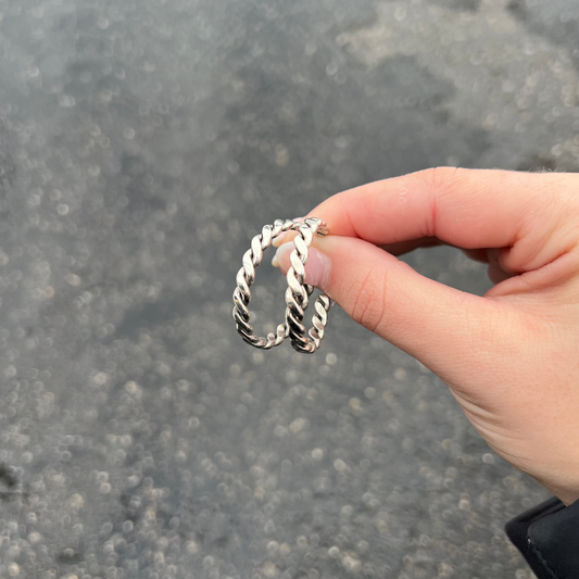 The Stella Sterling Silver Twisted Hoops