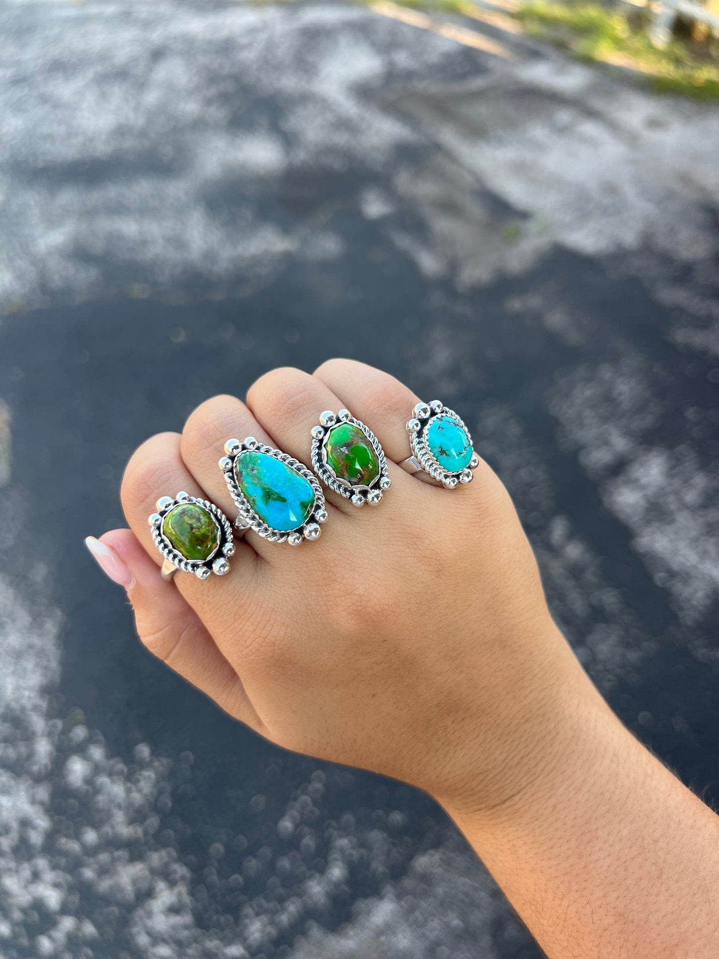 The Andie Genuine Sonoran Gold Turquoise Sterling Silver Ring