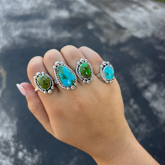 The Andie Genuine Sonoran Gold Turquoise Sterling Silver Ring