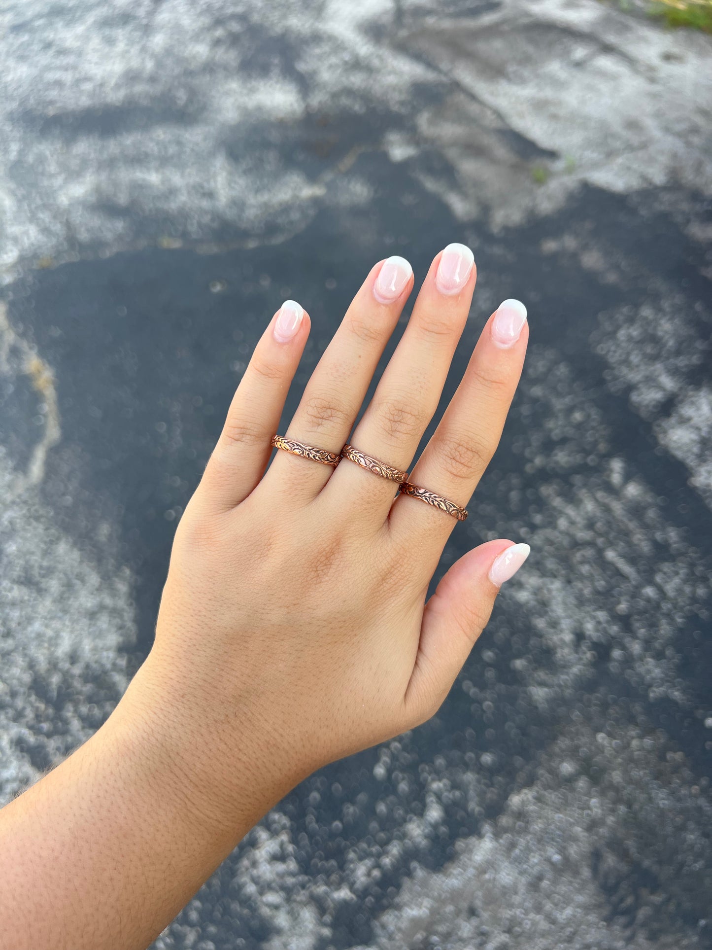 Copper Stamped Band Ring