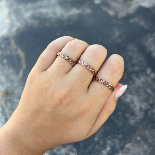 Copper Stamped Band Ring