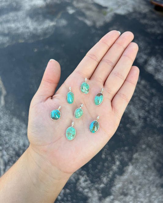 Navajo Emerald Valley Genuine Turquoise Sterling Silver Pendant