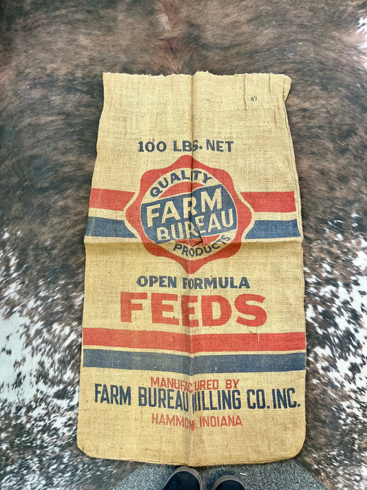 Farm Bureau Feeds Burlap Bag