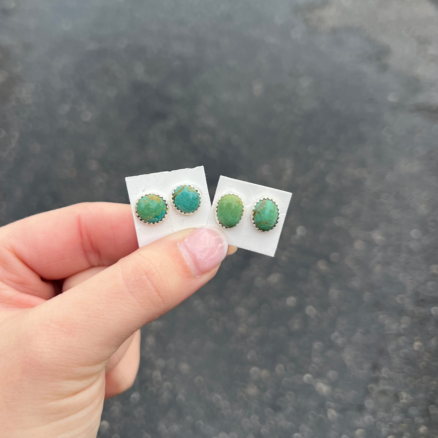 The Emery Genuine Turquoise Sterling Silver Stud Earrings