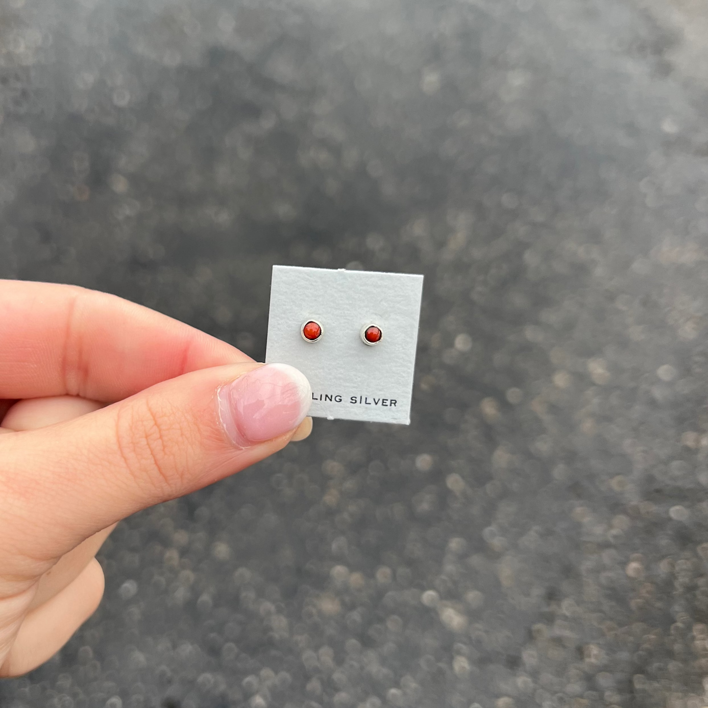 Navajo Coral Sterling Silver Studs
