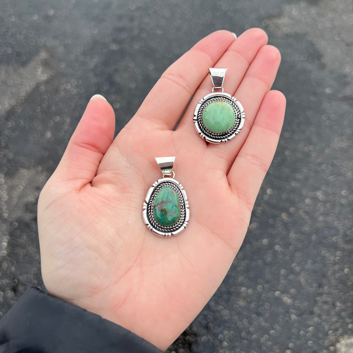 Green Sonoran Turquoise Sterling Silver Pendant