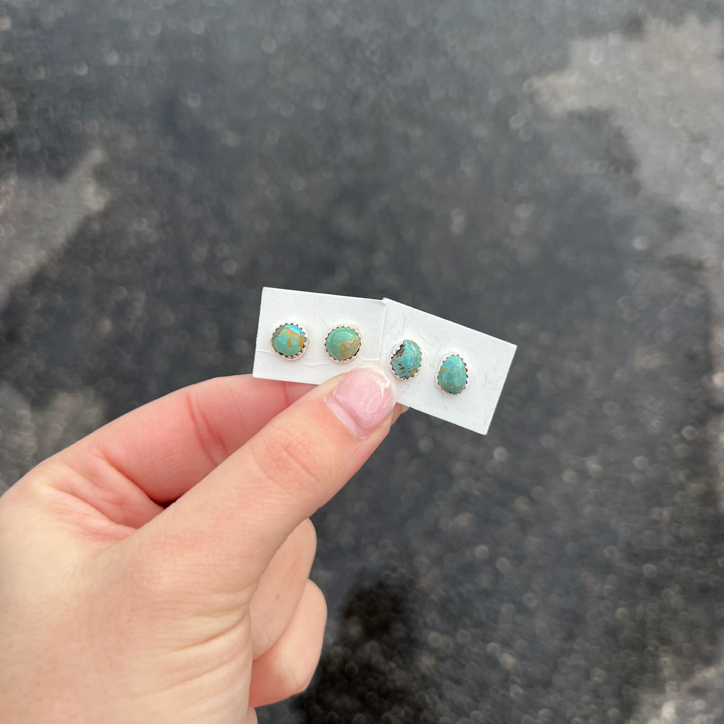 Genuine Emerald Valley Turquoise Studs