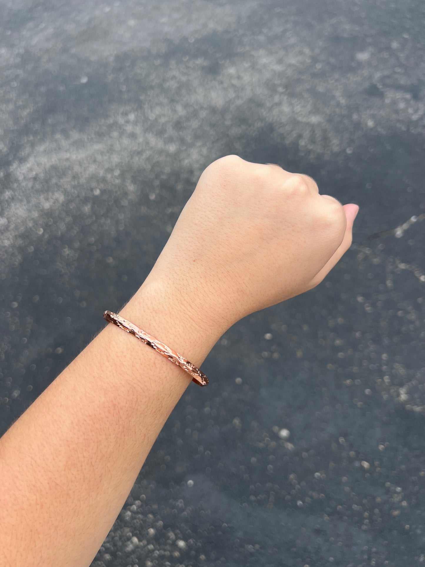 Aztec Stamped Copper Cuff Bracelet