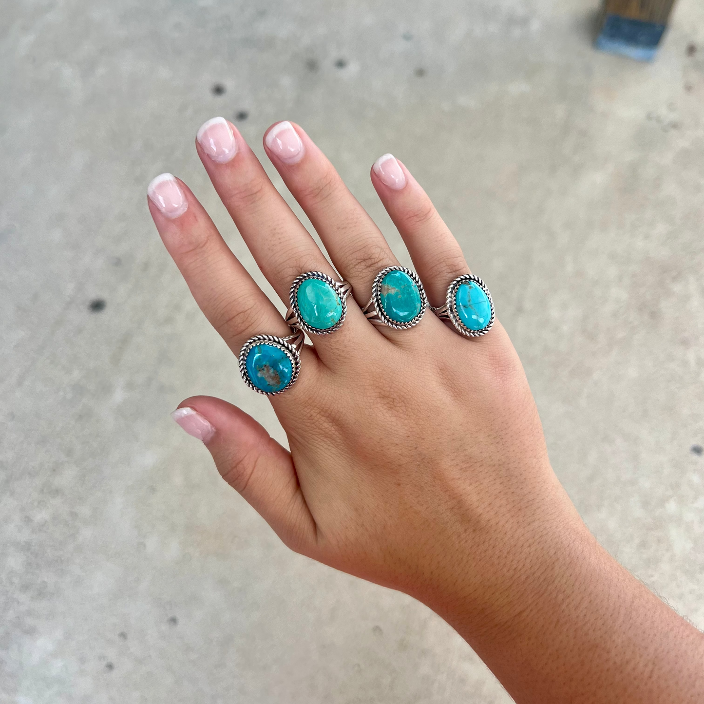 The Leigh Genuine Kingman Turquoise Sterling Silver Ring