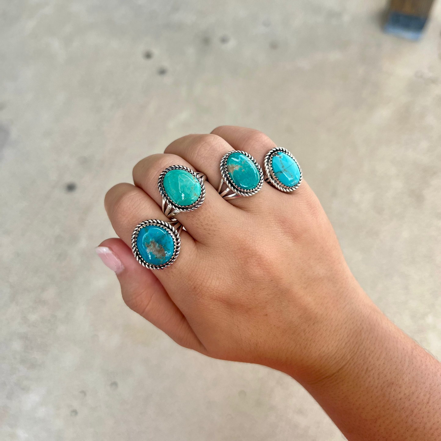 The Leigh Genuine Kingman Turquoise Sterling Silver Ring