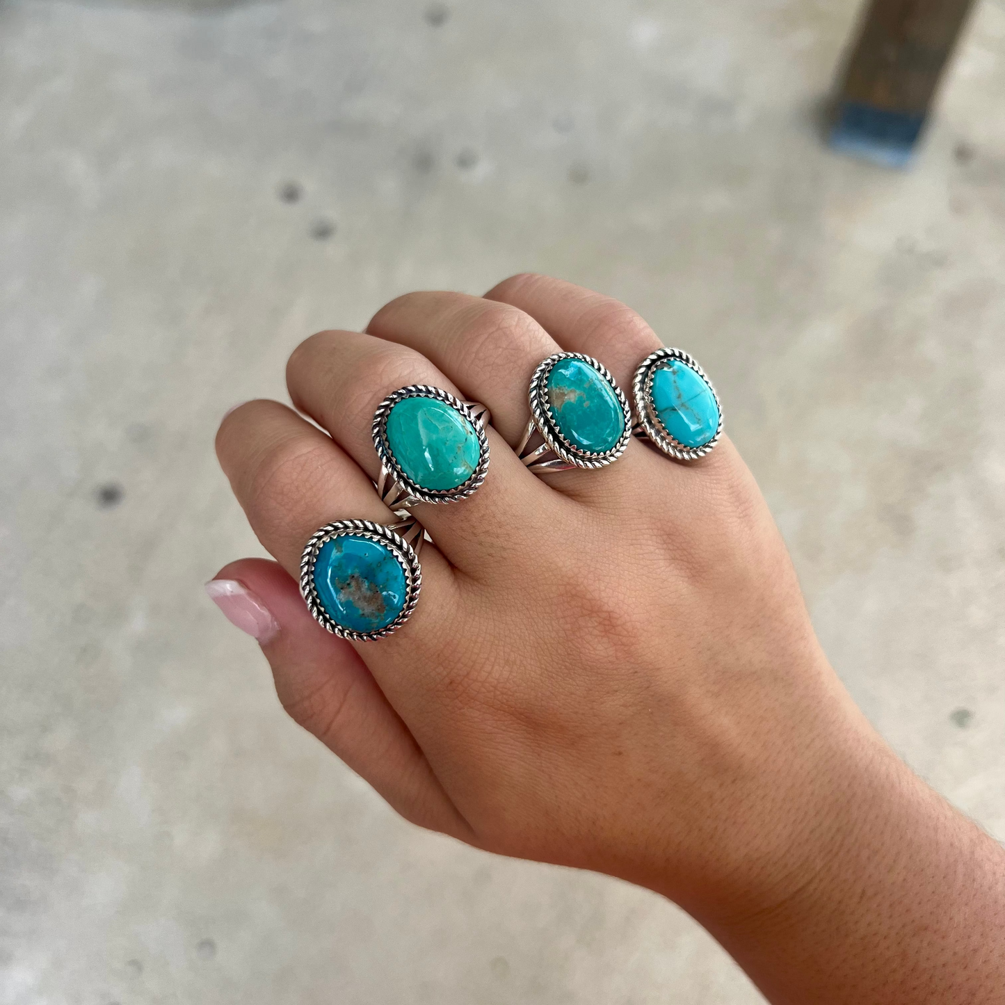 The Leigh Genuine Kingman Turquoise Sterling Silver Ring