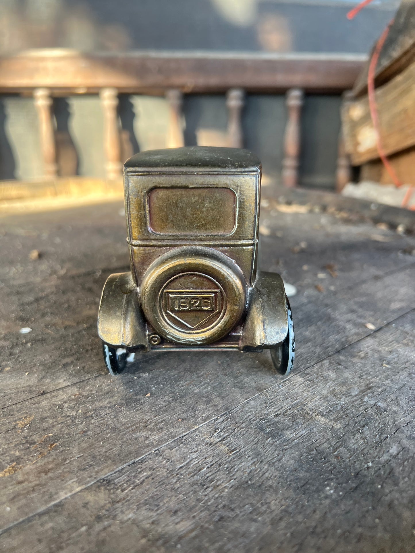 Vintage 50's 1926 Ford Car Brass Louisville Bank Advertisement