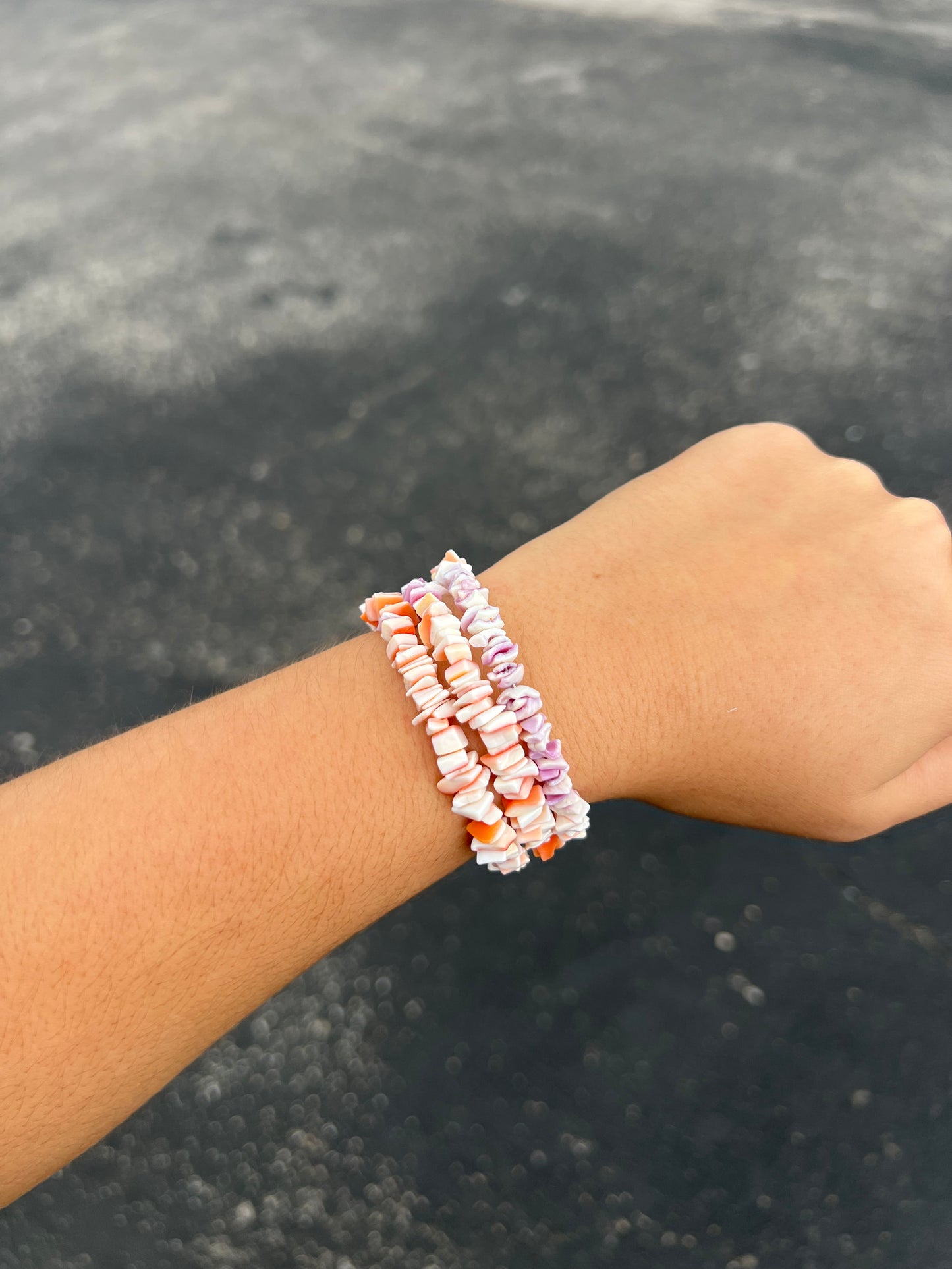 Navajo Pink and Purple Shell Nugget Wrap Bracelet