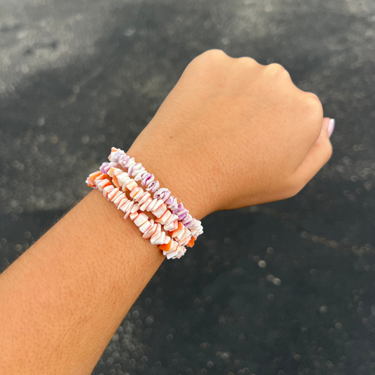 Navajo Pink and Purple Shell Nugget Wrap Bracelet