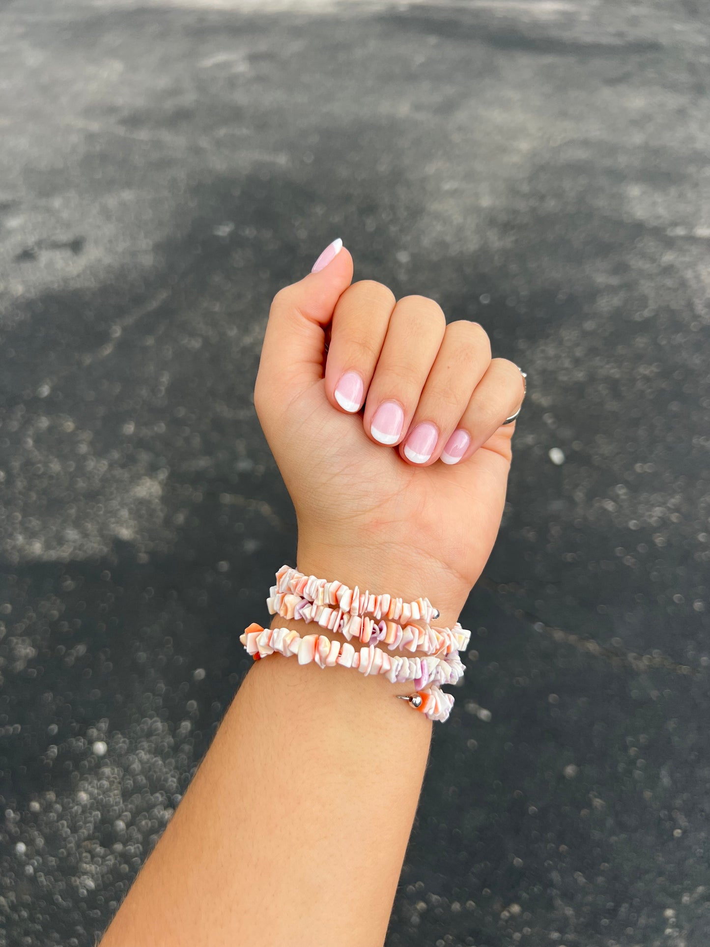 Navajo Pink and Purple Shell Nugget Wrap Bracelet