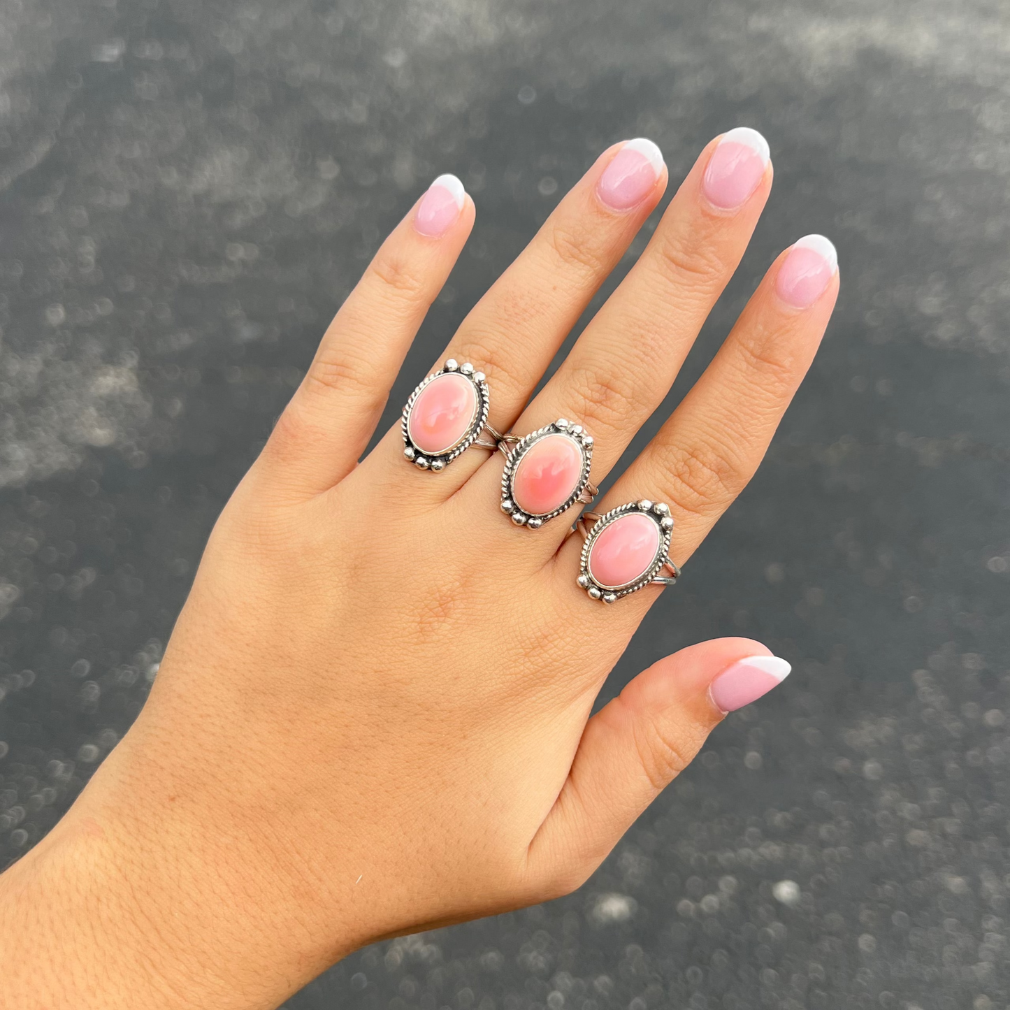 The Maggie Pink Conch Sterling Silver Ring